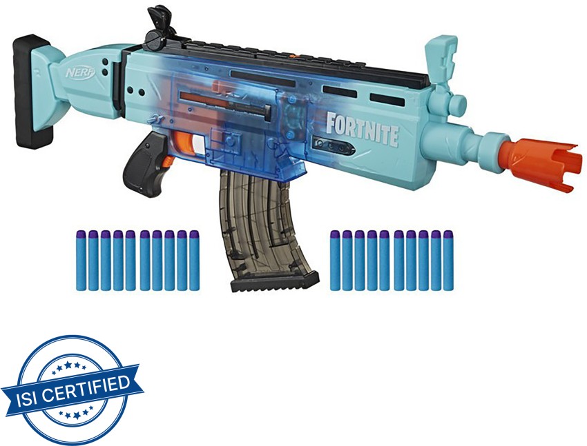 Nerf Fortnite HR Dart Blaster, Ruff Wrap Design, 6 Nerf Elite Darts