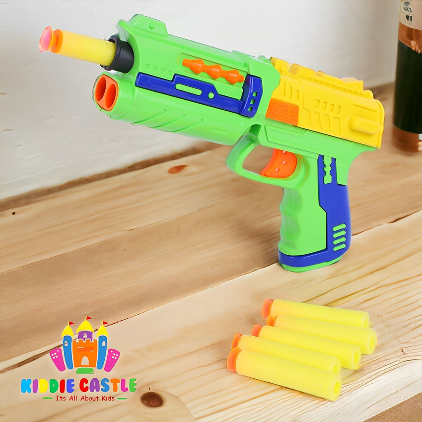 Kiddie Castle Storm Toy Gun With 6 Soft Foam Bullets Guns Darts