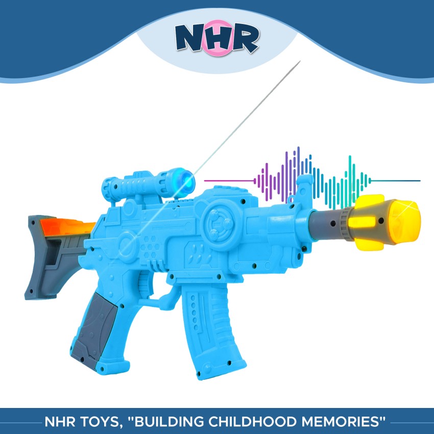 NHR Thunder Shot Gun With Light And Music Toy Gun For Kids And Baby,AK-658 Guns & Darts  (Blue)