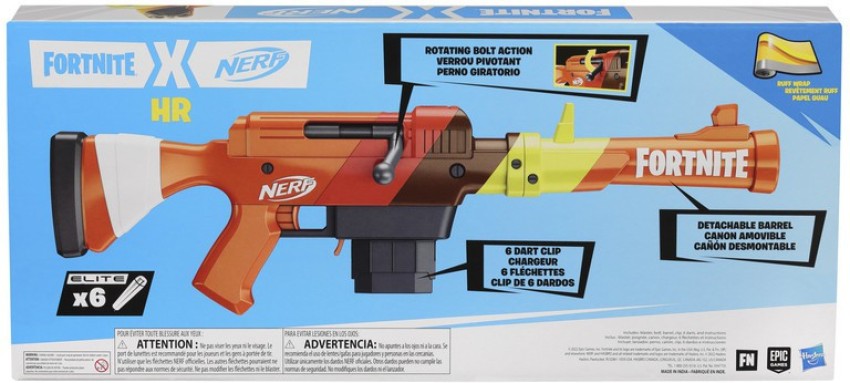 Nerf Fortnite BASR-R Blaster - 6 Official Nerf Darts 