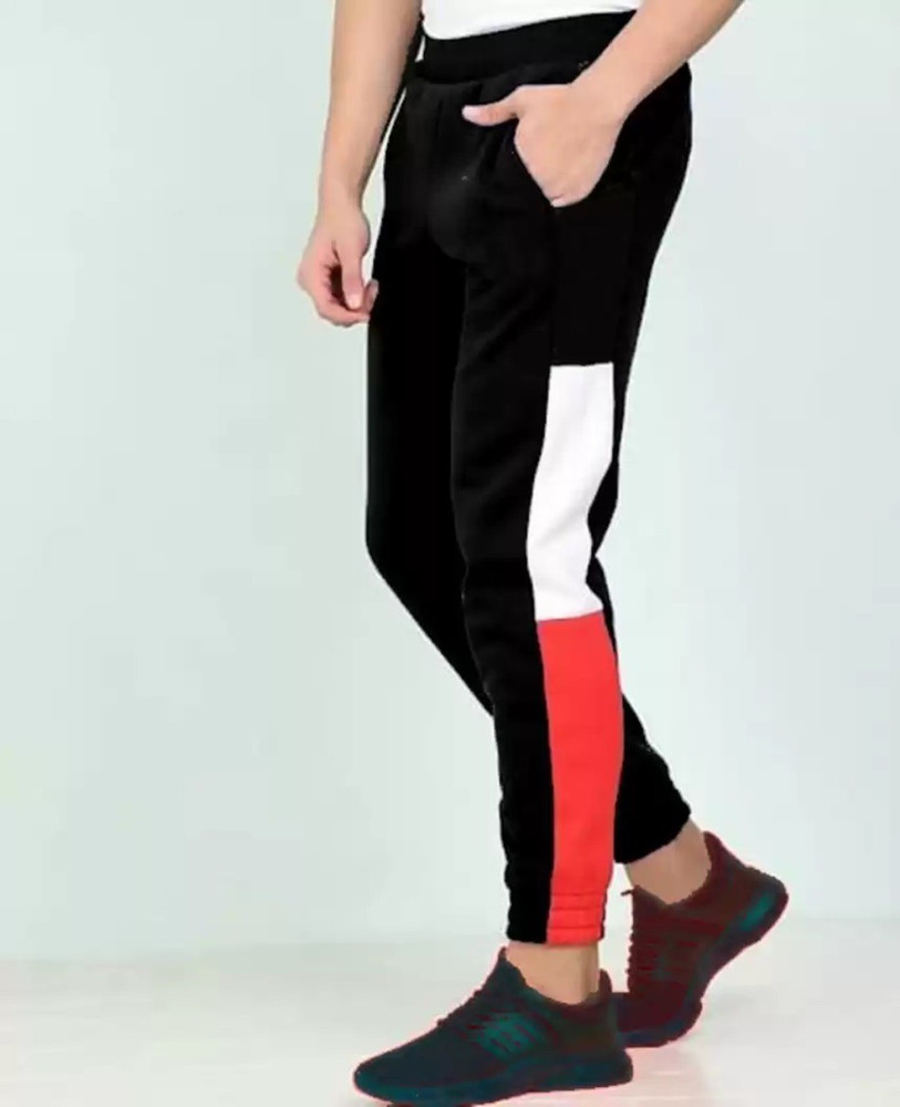 FastColors Solid Men Red Black Track Pants Buy FastColors Solid