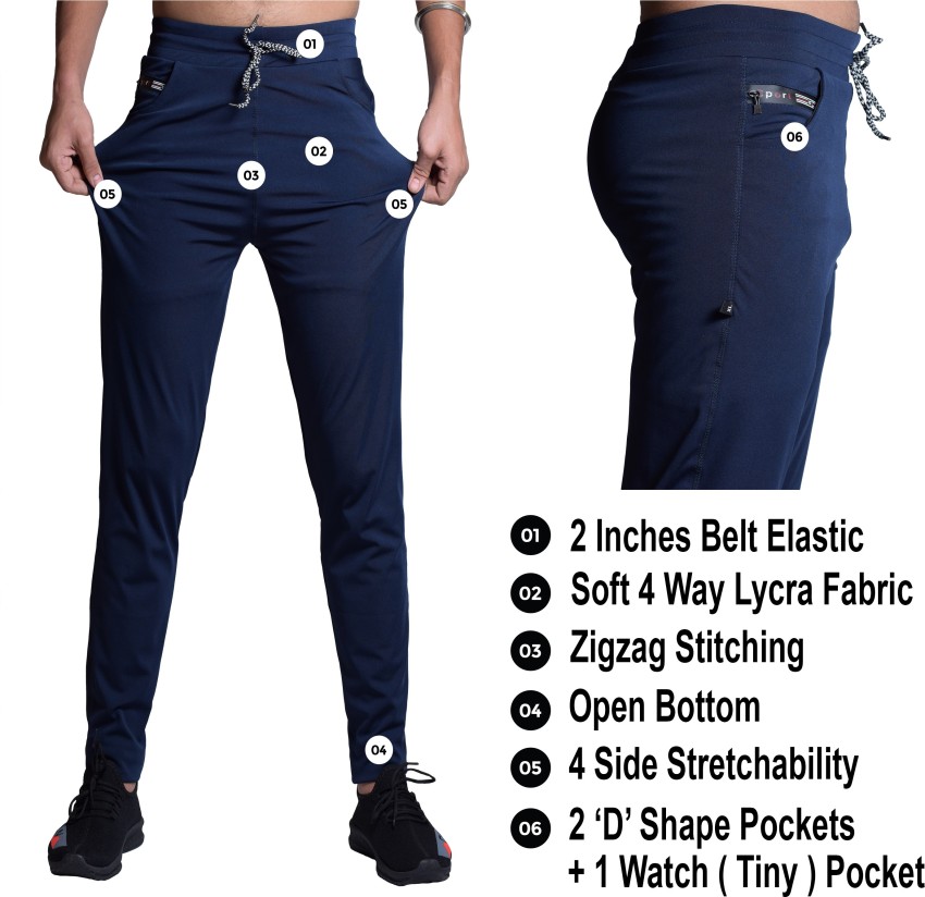 Women Blue Side Button Track Pants