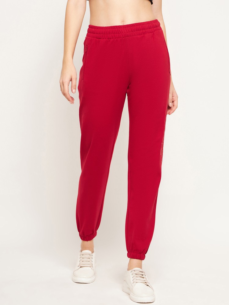 Maroon track hot sale pants womens