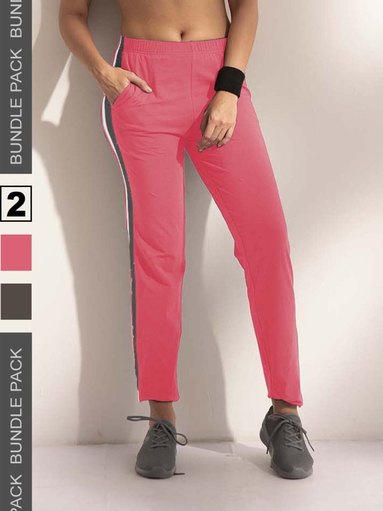 Lyra Solid Women Grey, Pink Track Pants - Buy Lyra Solid Women Grey, Pink Track  Pants Online at Best Prices in India