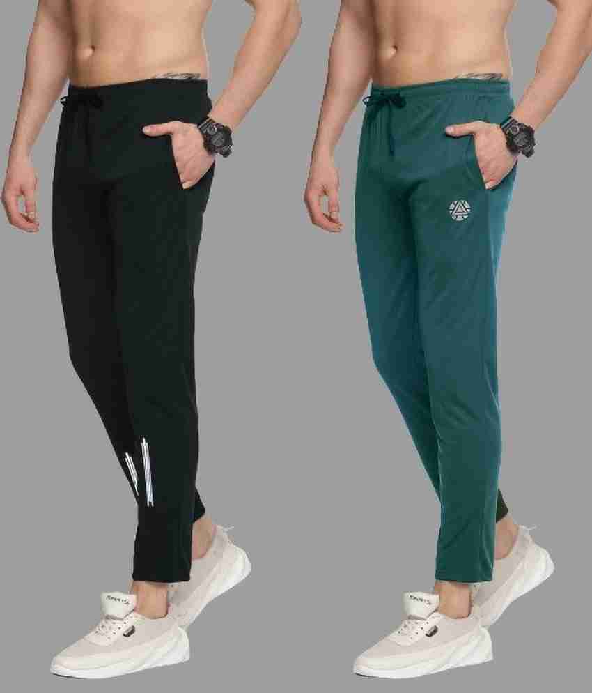 Black and green outlet track pants