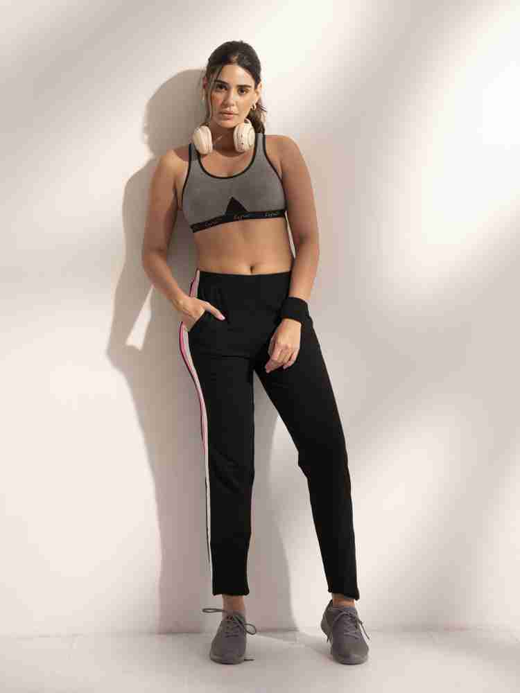 Lyra Striped Women Black Track Pants - Buy Lyra Striped Women Black Track  Pants Online at Best Prices in India