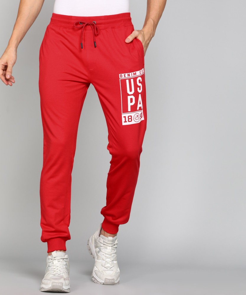 U.S. POLO ASSN. Printed Men Red Track Pants - Buy U.S. POLO ASSN