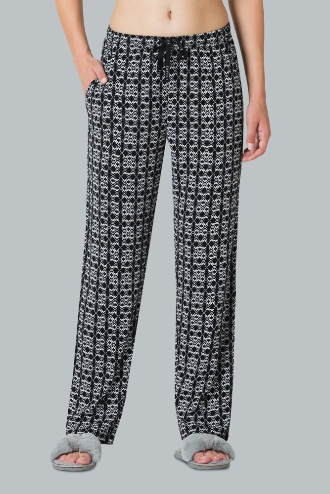 Chemistry Black Cotton Chequered Lounge Pants