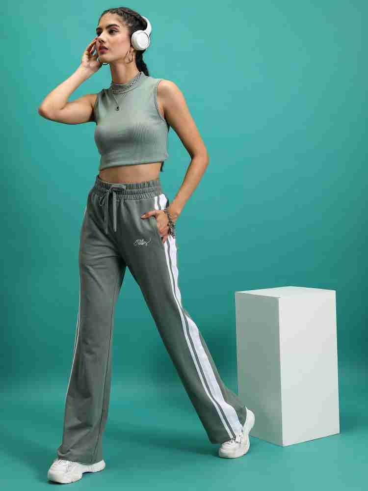 Tokyo Talkies Solid Women Green Track Pants - Buy Tokyo Talkies