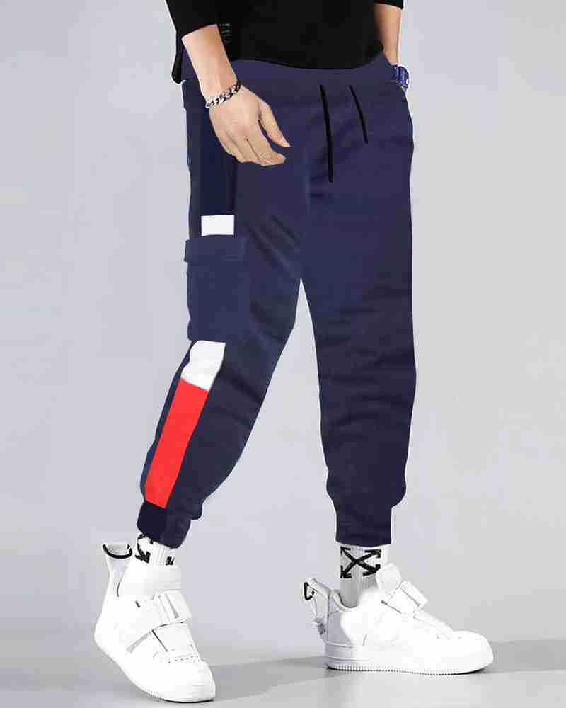 Applique long cargo jogger pants discount