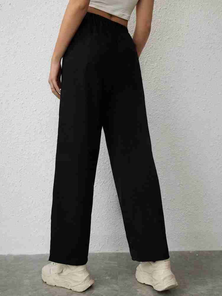 DL Fashion Solid Women Black Track Pants - Buy DL Fashion Solid Women Black  Track Pants Online at Best Prices in India