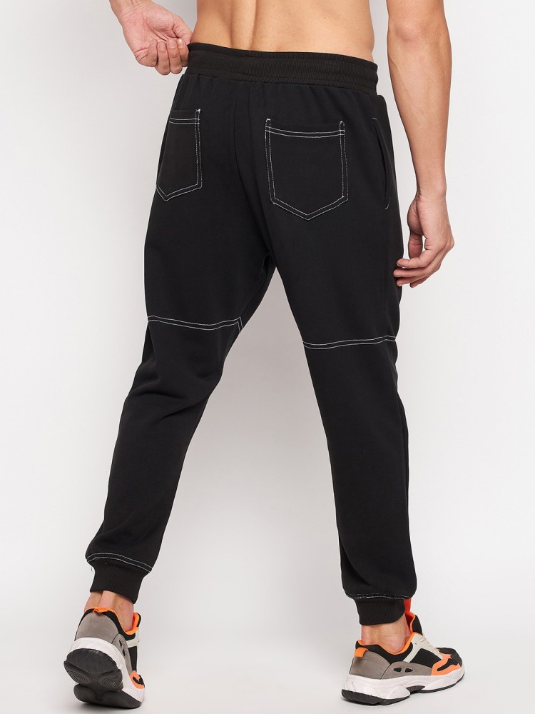 Fugazee solid men's hot sale black track pants