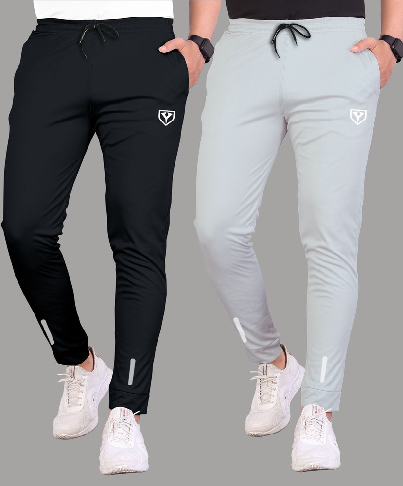 Yazole Printed Men Black Grey Track Pants