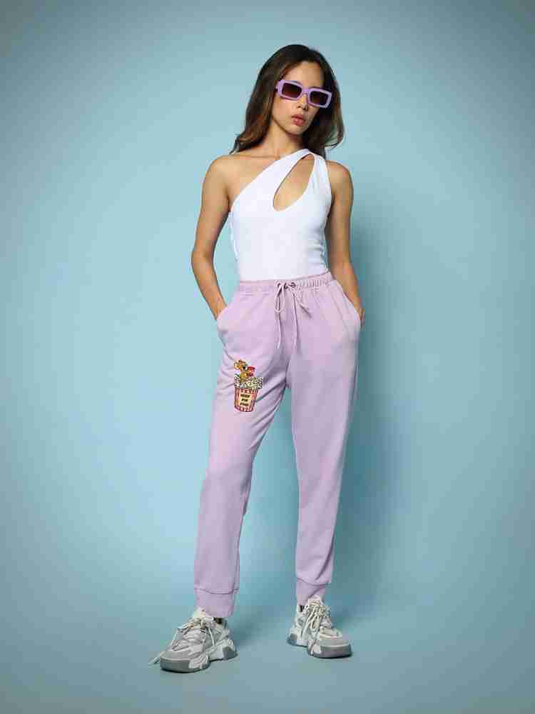 BEWAKOOF Printed Women Purple Track Pants - Buy BEWAKOOF Printed