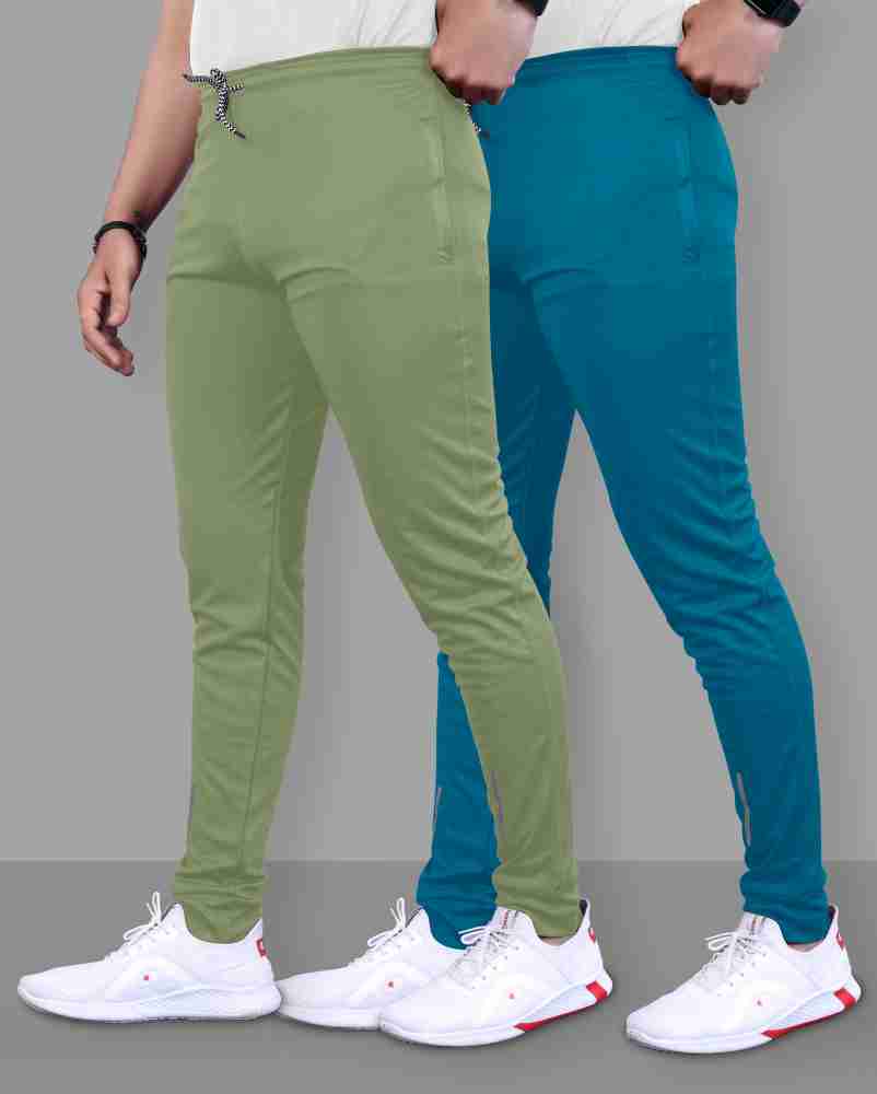 Buy ZEFFIT Men Multicolor Solid Poly Lycra Pack of 2 Track Pants Online at  Best Prices in India - JioMart.