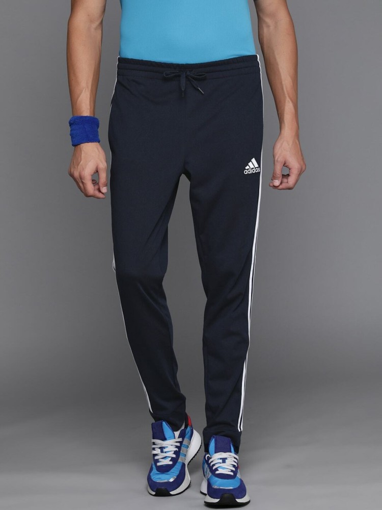 Men Side Striped Track Pants with Elasticated Waist