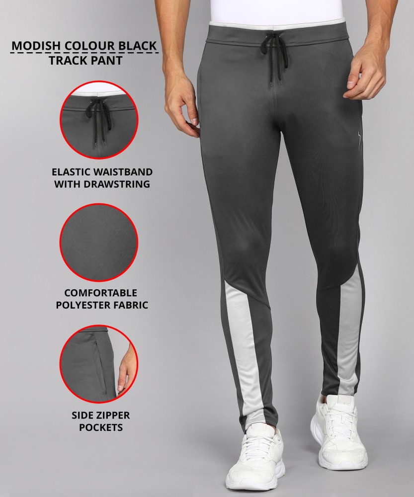 Drawstring Black Color Lycra Blend 2 zipper pocket Men's Track Pant