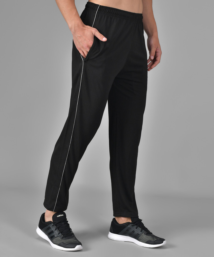 ASDF Solid Men Black Track Pants