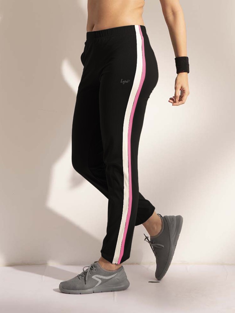 Pink and black track pants online