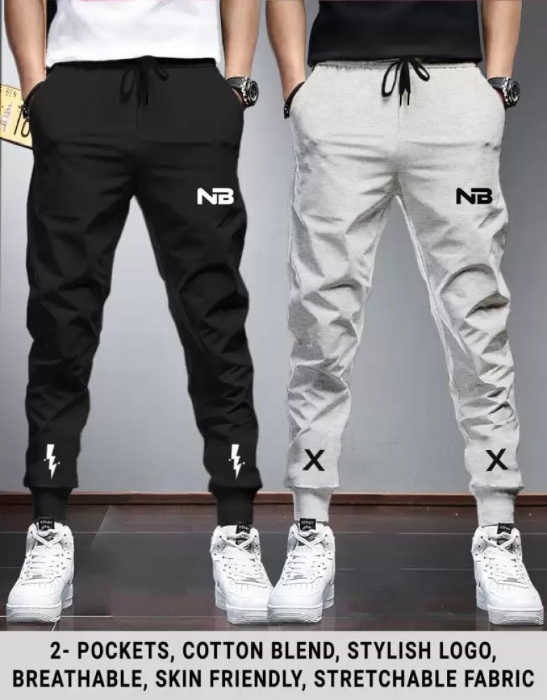 NB NICKY BOY Printed Men Black Grey Track Pants Buy NB NICKY