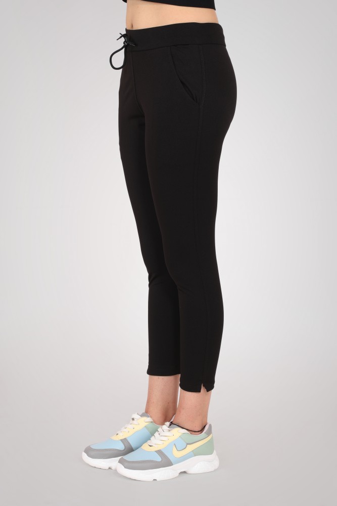 Secret World Solid Women Black Track Pants - Buy Secret World Solid Women  Black Track Pants Online at Best Prices in India