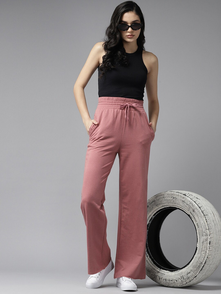 Roadster Solid Women Pink Track Pants Buy Roadster Solid Women Pink Track Pants Online at Best Prices in India Flipkart