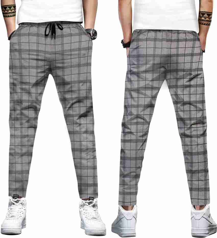 Checkered track pants mens hotsell