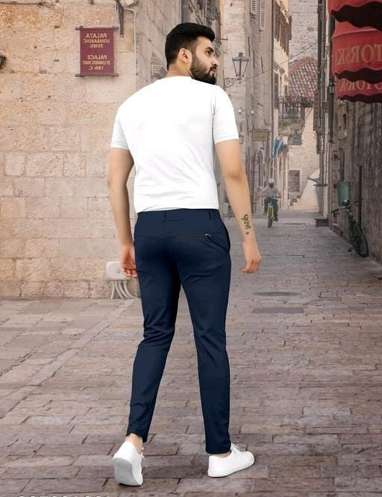 Next mens navy new arrivals trousers