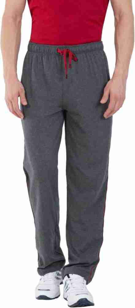 JOCKEY 9500 Solid Men Grey Track Pants - Buy Charcoal Melange & Shanghai Red  JOCKEY 9500 Solid Men Grey Track Pants Online at Best Prices in India