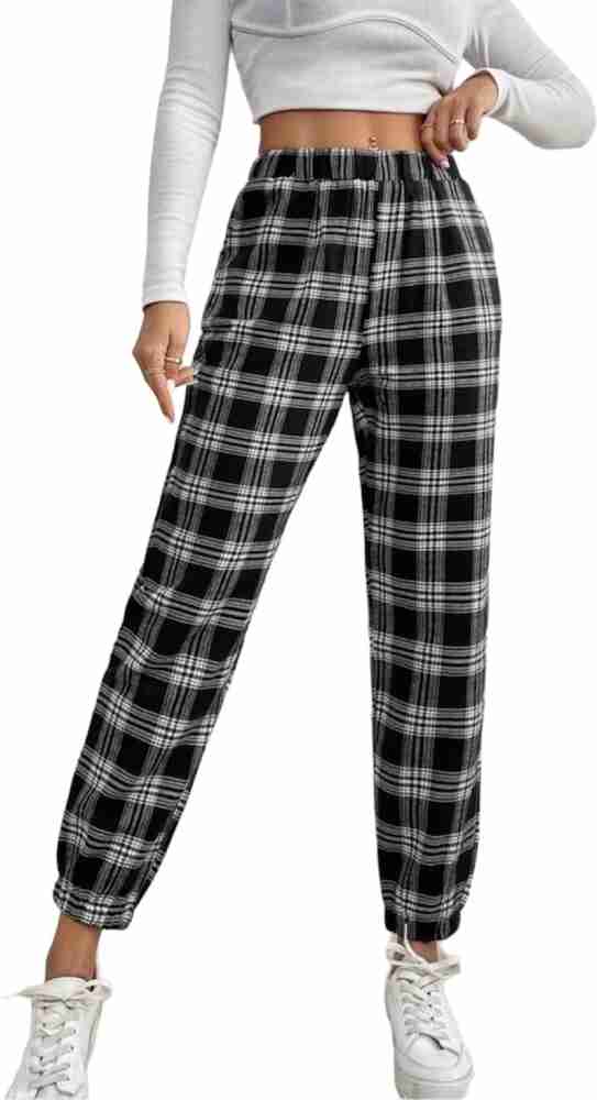 Checkered track pants on sale womens