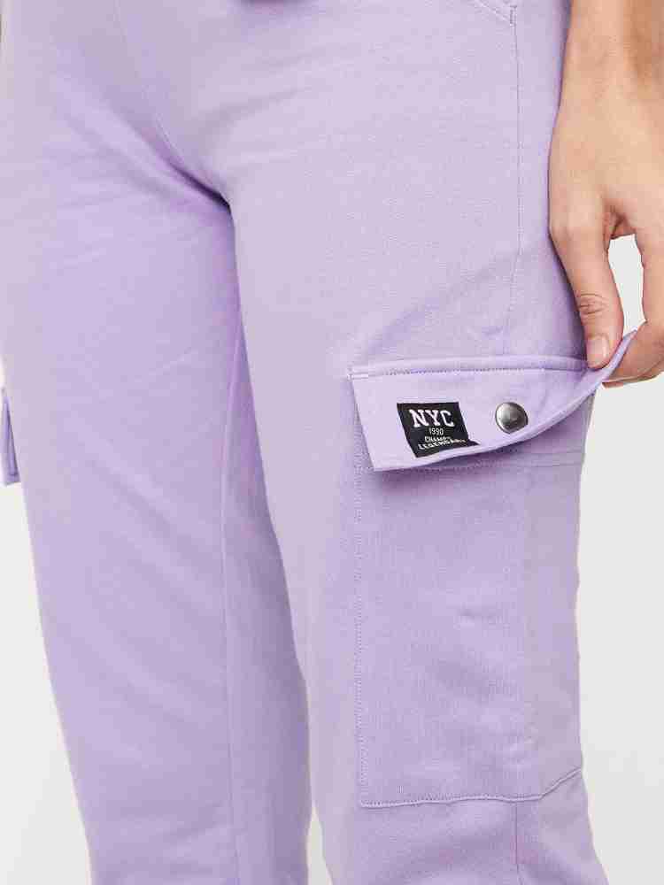 DISRUPT Solid Women Purple Track Pants - Buy DISRUPT Solid Women