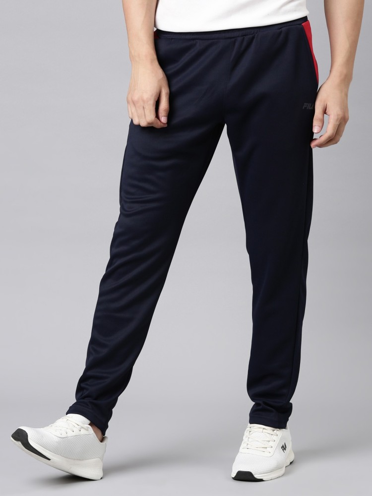 FILA Solid Men Blue Track Pants - Buy FILA Solid Men Blue Track