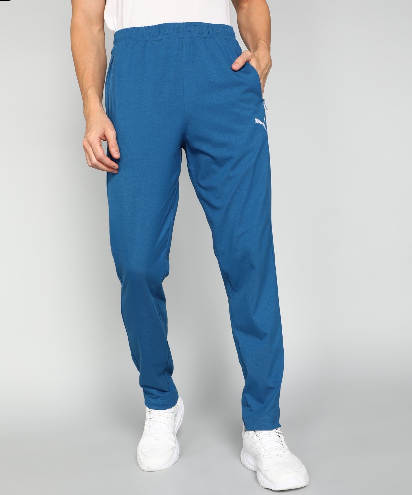 PUMA Zippered Jersey Sweatpants Solid Men Blue Track Pants - Buy PUMA  Zippered Jersey Sweatpants Solid Men Blue Track Pants Online at Best Prices  in India