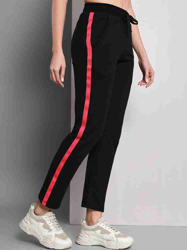 Q-Rious Striped Women Black Track Pants - Buy Q-Rious Striped Women Black  Track Pants Online at Best Prices in India