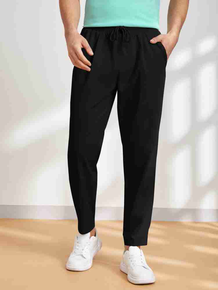 The Queens Walk Solid Men Black Track Pants Buy The Queens Walk