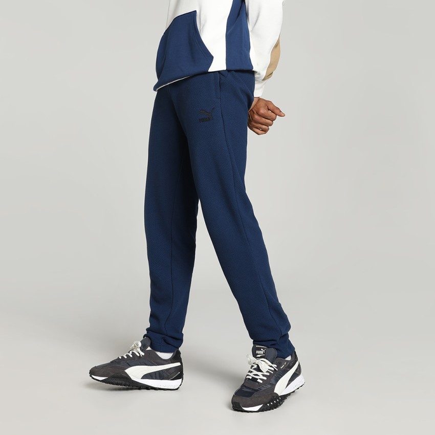 Navy puma tracksuit discount bottoms