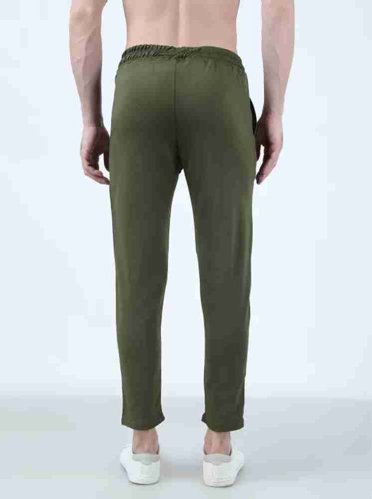 S N FASHION Solid Men Olive Track Pants Buy S N FASHION Solid