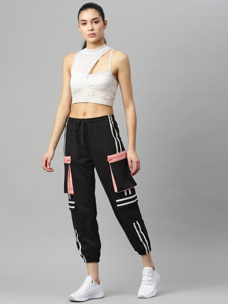 LAABHA Self Design Women Black Track Pants - Buy LAABHA Self