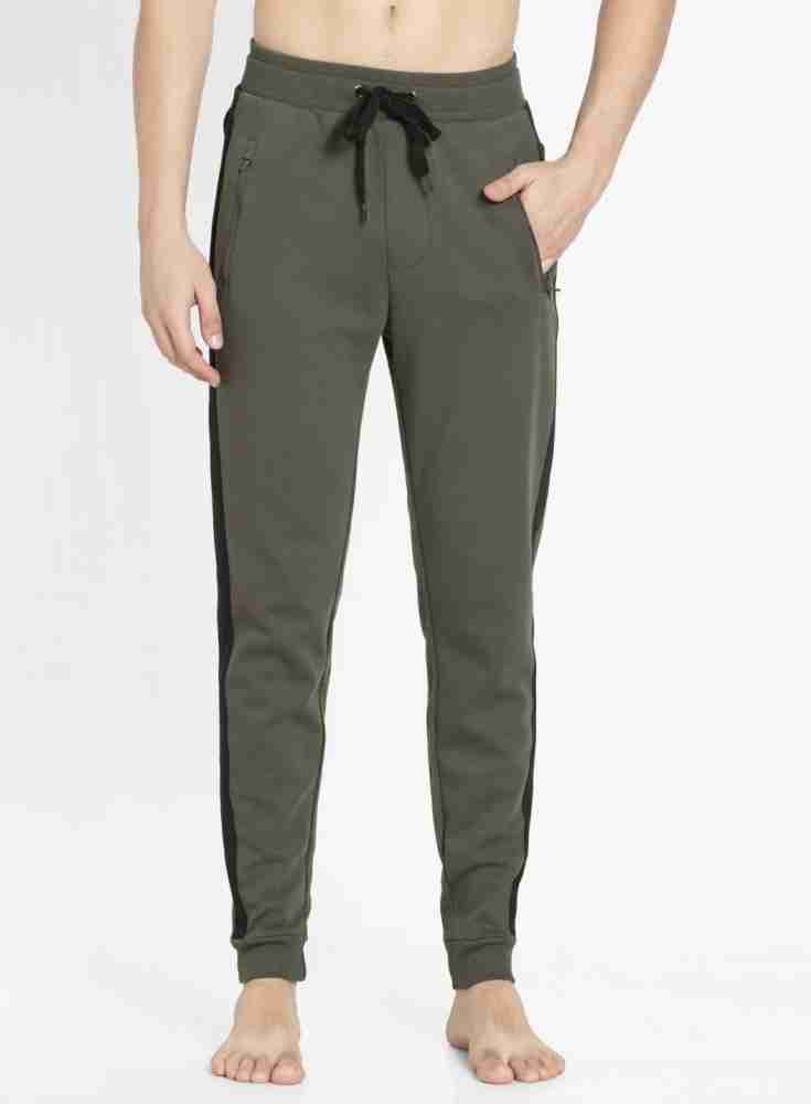 Buy Jockey AM05 Men Super Combed Cotton Rich Fabric Slim Fit Joggers with  Zipper Pockets - Olive online