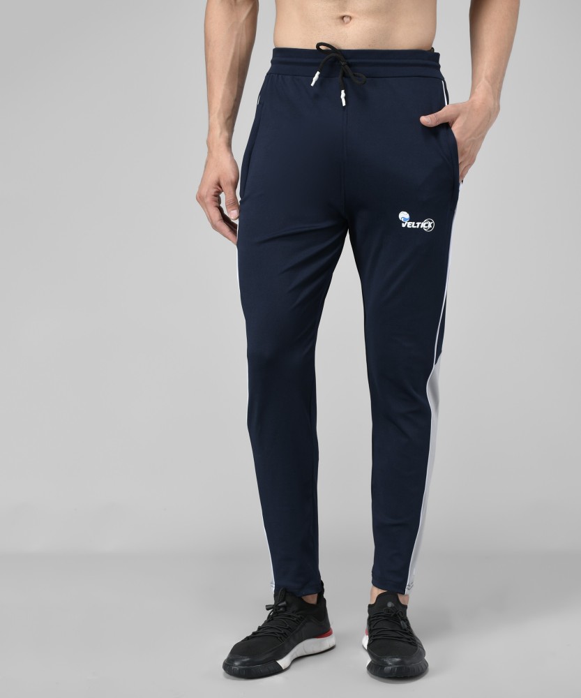 Veltick Solid Men Dark Blue Track Pants