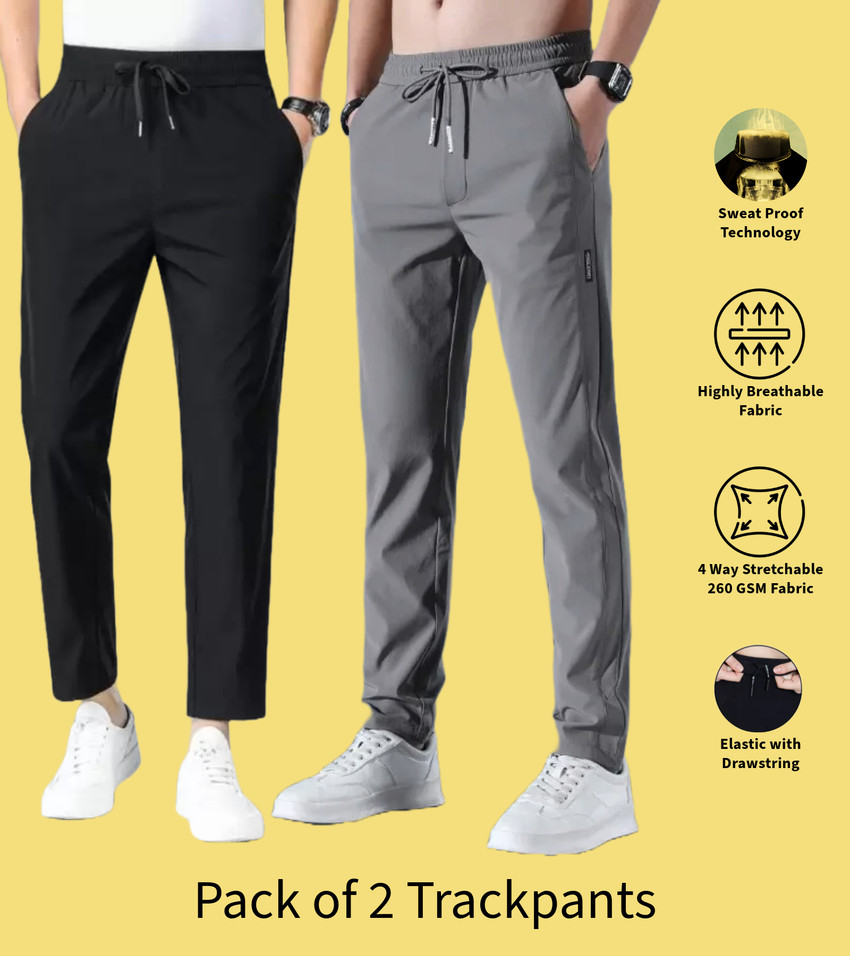 TiberFashion Solid Men Black, Grey Track Pants - Buy TiberFashion Solid Men  Black, Grey Track Pants Online at Best Prices in India | Flipkart.com
