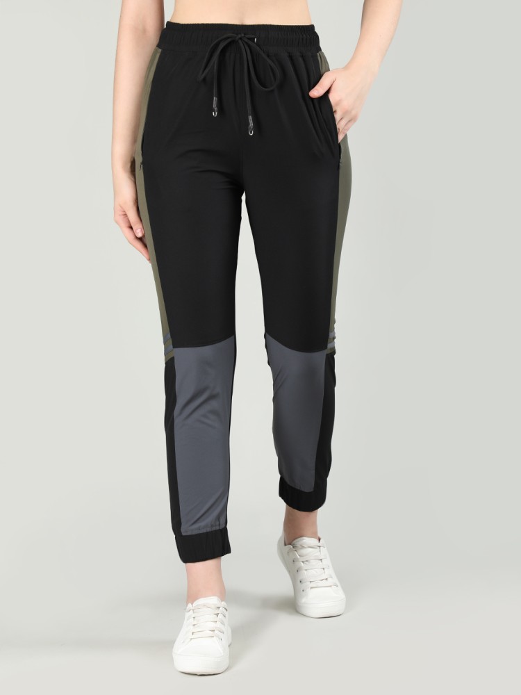 CHKOKKO Colorblock Women Black Track Pants - Buy CHKOKKO Colorblock Women  Black Track Pants Online at Best Prices in India