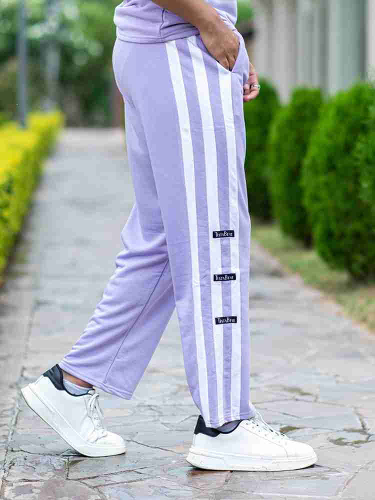 TISTABENE Striped Men Purple Track Pants - Buy TISTABENE Striped