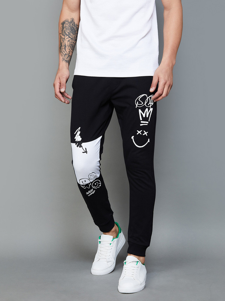 SmileyWorld Printed Men Black Track Pants Buy SmileyWorld Printed Men Black Track Pants Online at Best Prices in India Flipkart