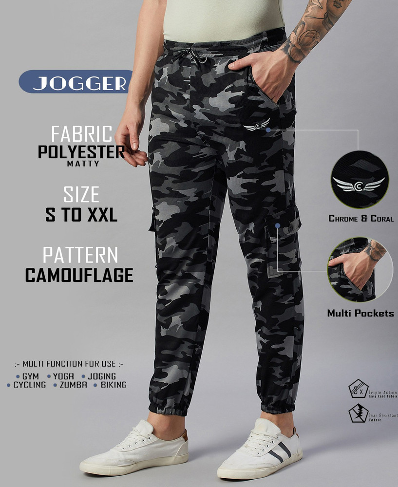 Chrome Coral Printed Men Black Track Pants Buy Chrome Coral