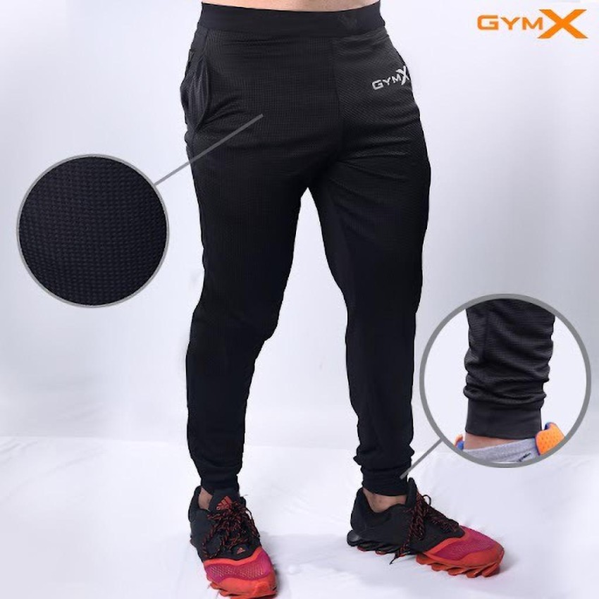 Gymx Solid Men Black Tights - Buy Gymx Solid Men Black Tights