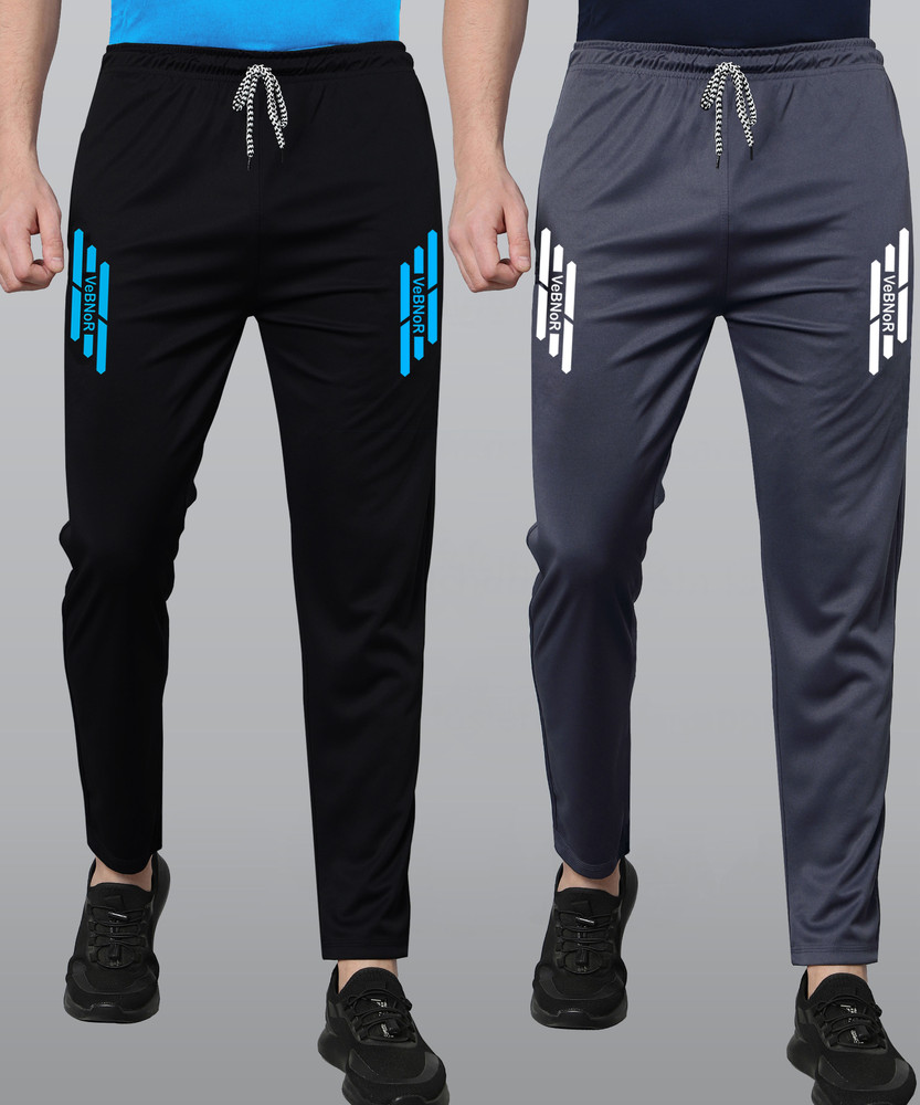 VeBNoR Striped Men Black Grey Track Pants Buy VeBNoR Striped