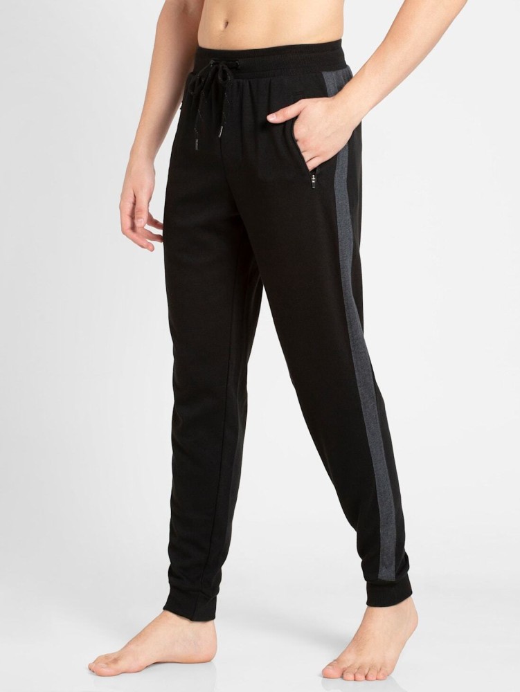 JOCKEY Solid Men Black Track Pants - Buy JOCKEY Solid Men Black Track Pants  Online at Best Prices in India