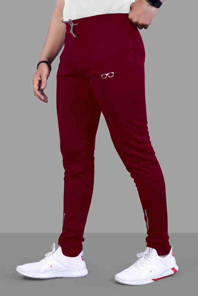 Maroon best sale track pants