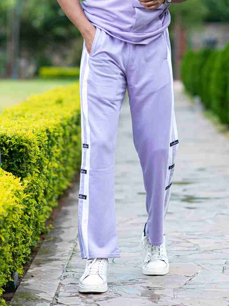 Purple and white track pants new arrivals